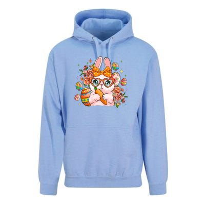 Cute Bunny Glasses Easter Day Gift Easter Egg Unisex Surf Hoodie