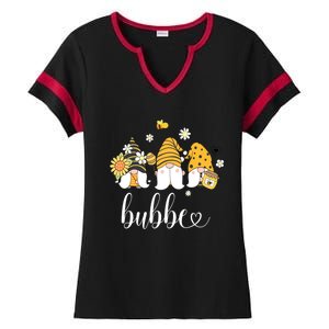 Cute Bubbe Gnomes With Bees And Sunflower Country Style Gift Ladies Halftime Notch Neck Tee