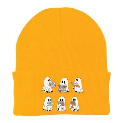 Cute Booooks Ghost Read More Books Funny Teacher Halloween Great Gift Knit Cap Winter Beanie