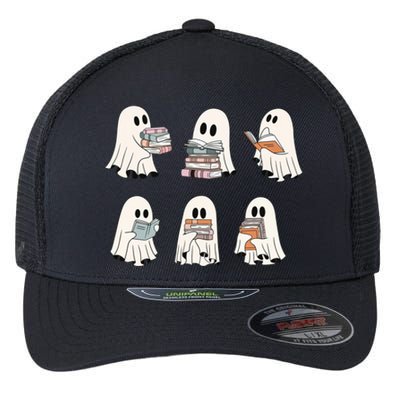 Cute Booooks Ghost Read More Books Funny Teacher Halloween Great Gift Flexfit Unipanel Trucker Cap