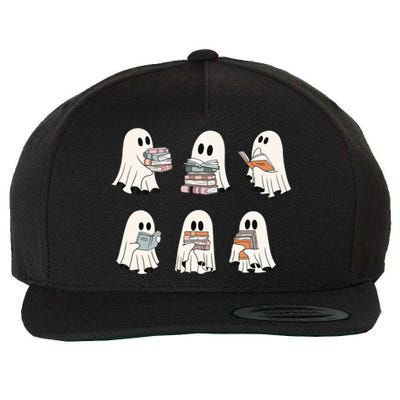 Cute Booooks Ghost Read More Books Funny Teacher Halloween Great Gift Wool Snapback Cap