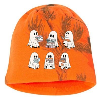 Cute Booooks Ghost Read More Books Funny Teacher Halloween Great Gift Kati - Camo Knit Beanie