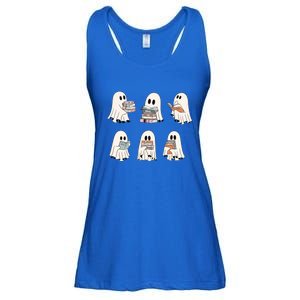 Cute Booooks Ghost Read More Books Funny Teacher Halloween Great Gift Ladies Essential Flowy Tank