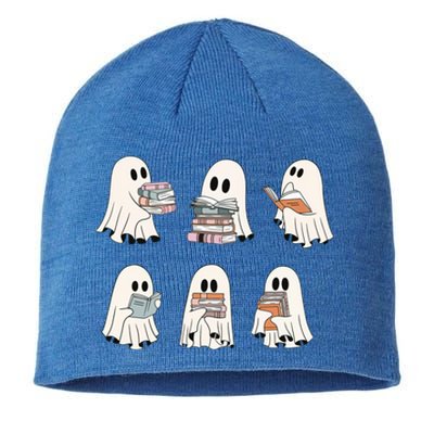 Cute Booooks Ghost Read More Books Funny Teacher Halloween Great Gift Sustainable Beanie