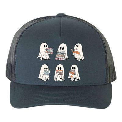 Cute Booooks Ghost Read More Books Funny Teacher Halloween Great Gift Yupoong Adult 5-Panel Trucker Hat