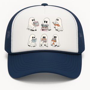 Cute Booooks Ghost Read More Books Funny Teacher Halloween Great Gift Trucker Hat