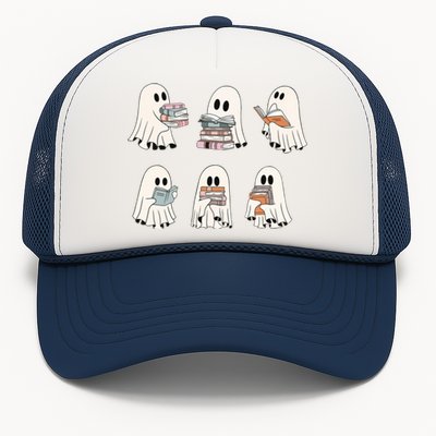 Cute Booooks Ghost Read More Books Funny Teacher Halloween Great Gift Trucker Hat