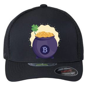 Crypto Bitcoin Gold St Patrick Flexfit Unipanel Trucker Cap