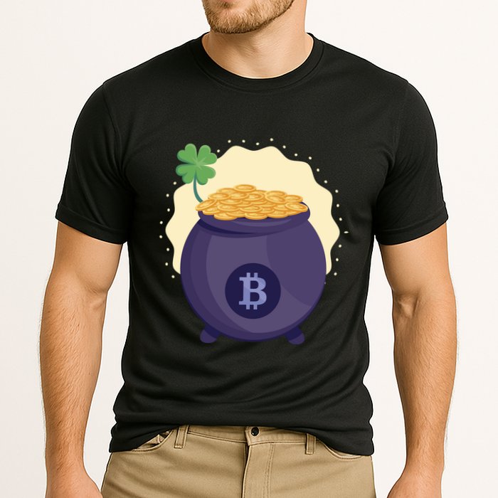 Crypto Bitcoin Gold St Patrick Cooling Performance Crew T-Shirt
