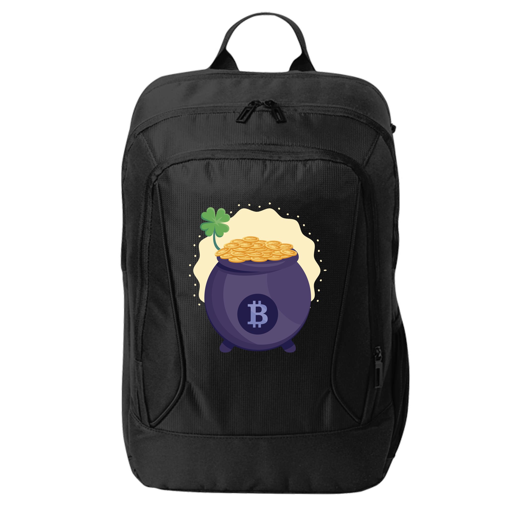 Crypto Bitcoin Gold St Patrick City Backpack