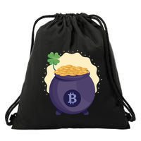 Crypto Bitcoin Gold St Patrick Drawstring Bag
