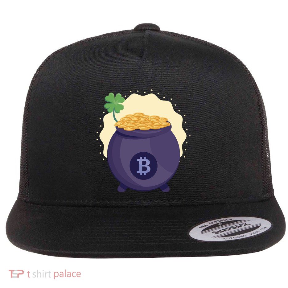 Crypto Bitcoin Gold St Patrick Flatbill Hat