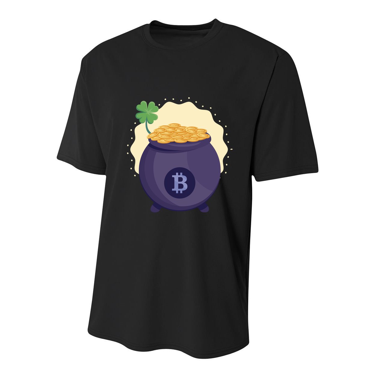 Crypto Bitcoin Gold St Patrick Youth Performance Sprint T-Shirt