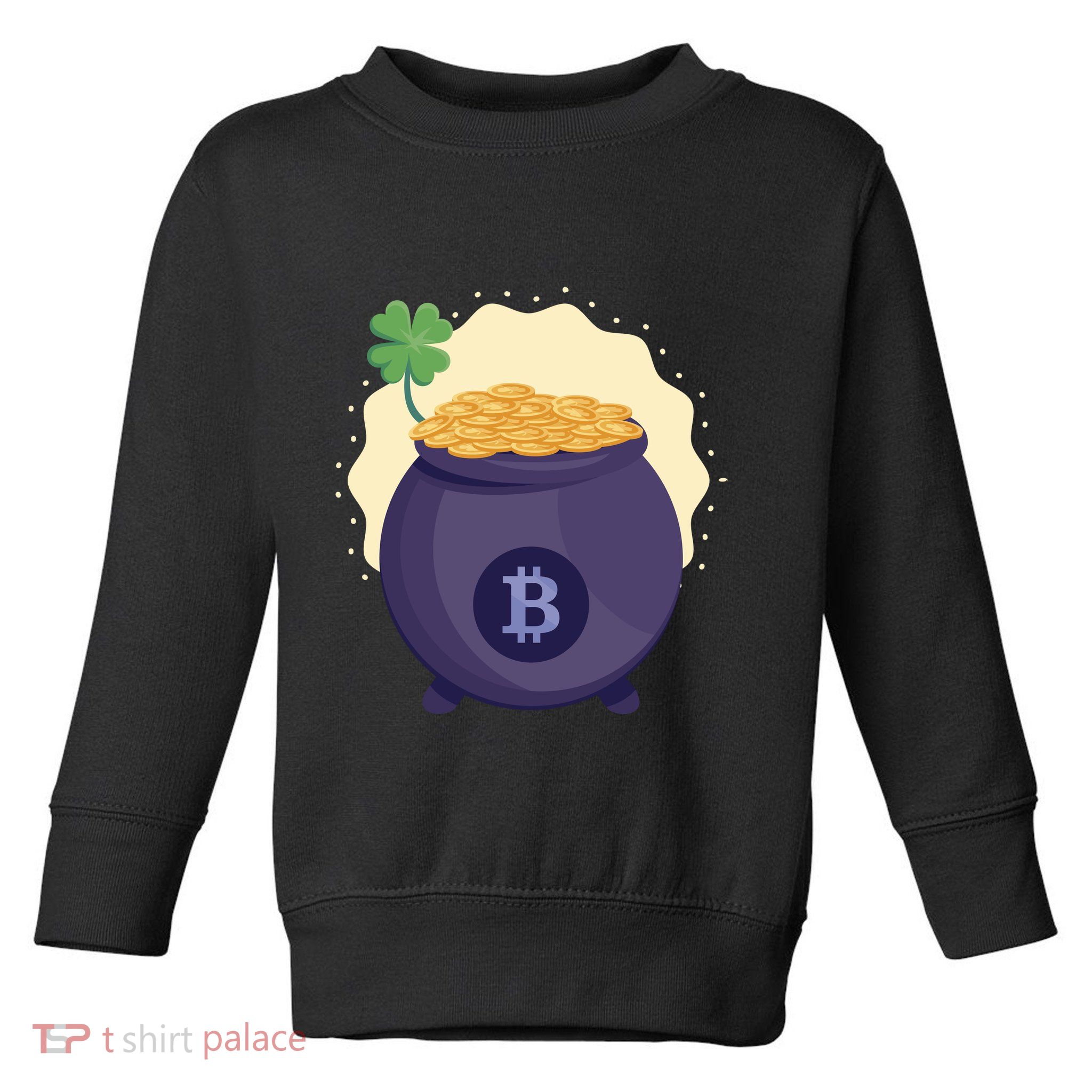 Crypto Bitcoin Gold St Patrick Toddler Sweatshirt