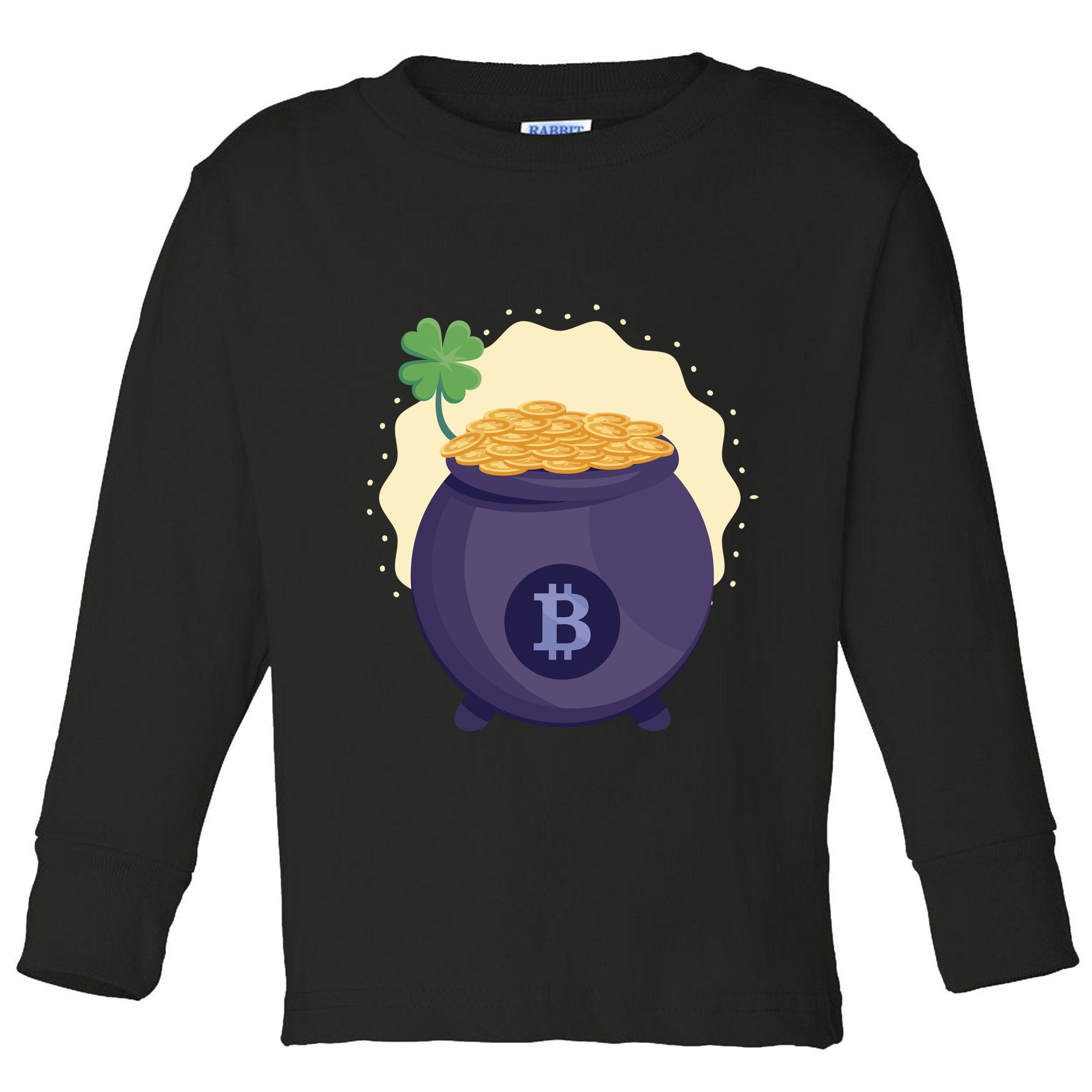 Crypto Bitcoin Gold St Patrick Toddler Long Sleeve Shirt