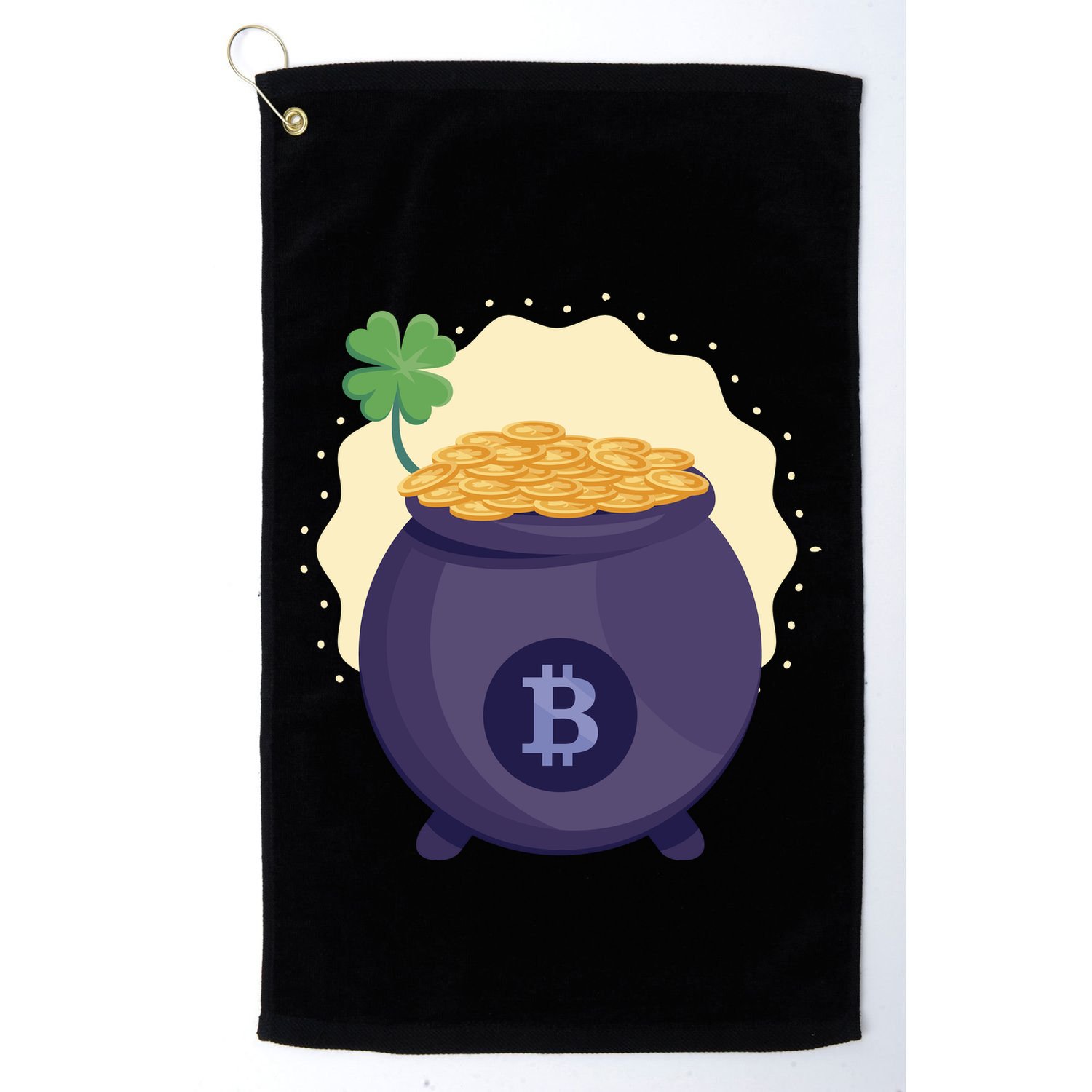 Crypto Bitcoin Gold St Patrick Golf Towel
