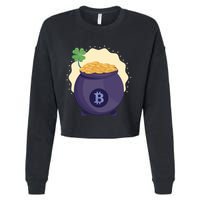 Crypto Bitcoin Gold St Patrick Cropped Pullover Crew
