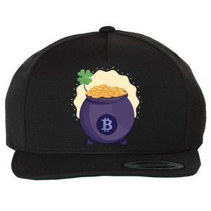 Crypto Bitcoin Gold St Patrick Wool Snapback Cap