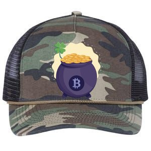 Crypto Bitcoin Gold St Patrick Retro Rope Trucker Hat Cap