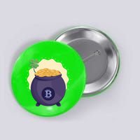 Crypto Bitcoin Gold St Patrick Button
