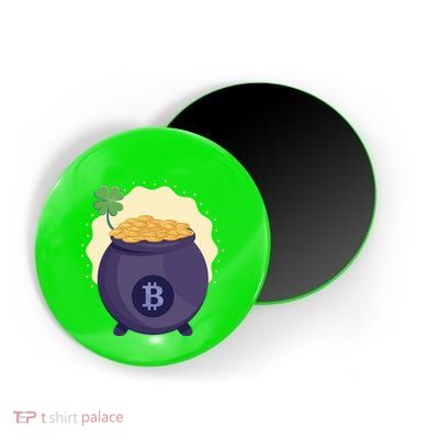 Crypto Bitcoin Gold St Patrick Magnet