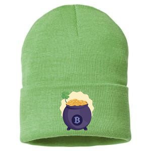 Crypto Bitcoin Gold St Patrick Sustainable Knit Beanie