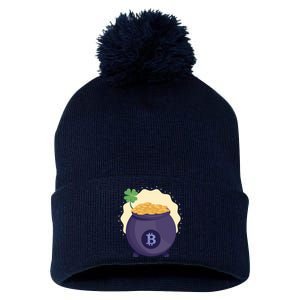 Crypto Bitcoin Gold St Patrick Pom Pom 12in Knit Beanie