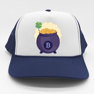 Crypto Bitcoin Gold St Patrick Trucker Hat