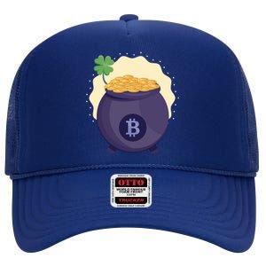 Crypto Bitcoin Gold St Patrick High Crown Mesh Back Trucker Hat