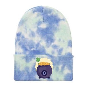 Crypto Bitcoin Gold St Patrick Tie Dye 12in Knit Beanie