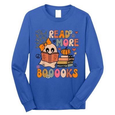 Cute Booooks Ghost Read More Books Funny Teacher Halloween Long Sleeve Shirt