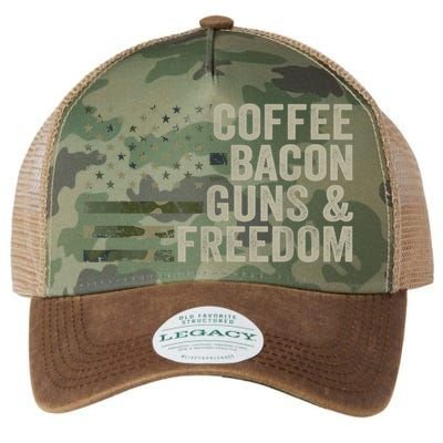 Coffee Bacon Guns & Freedom BBQ Grill Gun Camouflage Flag Legacy Tie Dye Trucker Hat