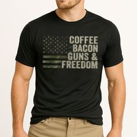 Coffee Bacon Guns & Freedom BBQ Grill Gun Camouflage Flag Cooling Performance Crew T-Shirt
