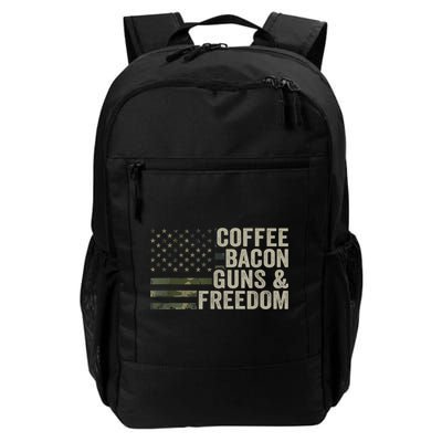 Coffee Bacon Guns & Freedom BBQ Grill Gun Camouflage Flag Backpack