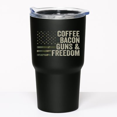 Coffee Bacon Guns & Freedom BBQ Grill Gun Camouflage Flag Tumbler