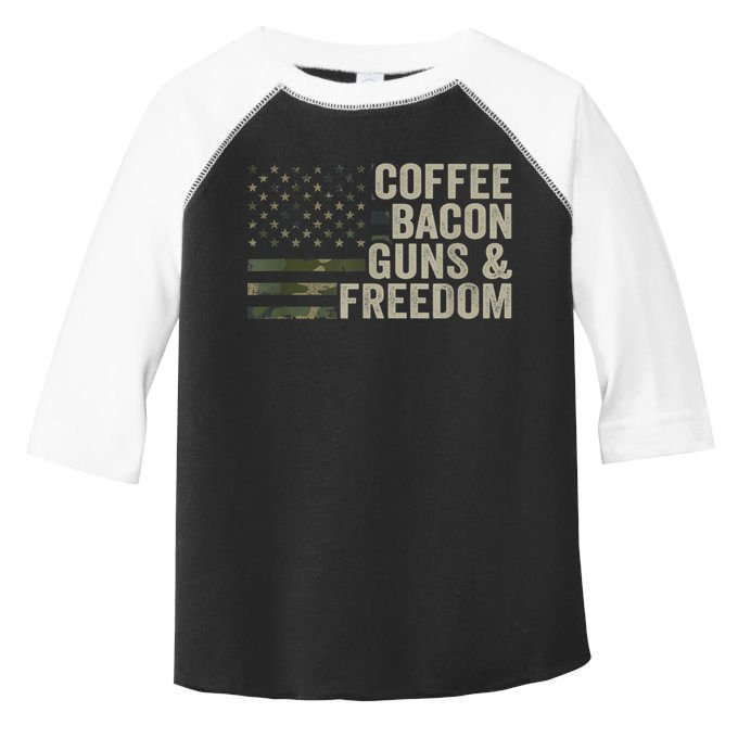 Coffee Bacon Guns & Freedom BBQ Grill Gun Camouflage Flag Toddler Fine Jersey T-Shirt
