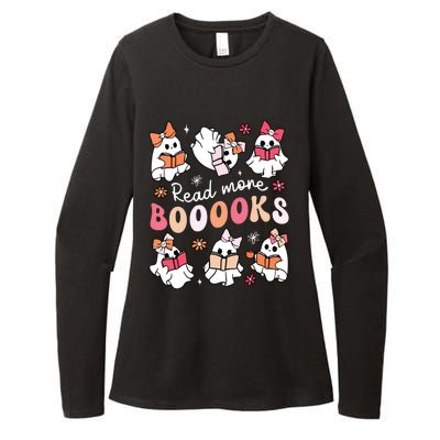 Cute Booooks Ghost Read More Books Library Halloween Teacher Womens CVC Long Sleeve Shirt