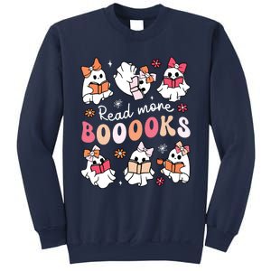 Cute Booooks Ghost Read More Books Library Halloween Teacher Sweatshirt