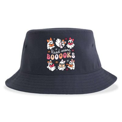 Cute Booooks Ghost Read More Books Library Halloween Teacher Sustainable Bucket Hat