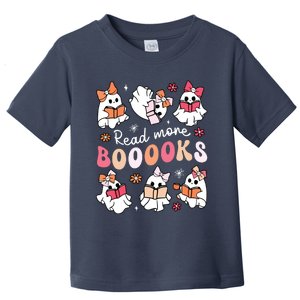 Cute Booooks Ghost Read More Books Library Halloween Teacher Toddler T-Shirt