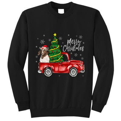 Cute Boer Goat Dog Truck Merry Christmas Goat Lover Xmas Sweatshirt