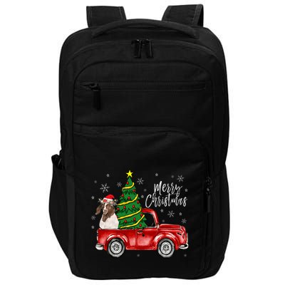 Cute Boer Goat Dog Truck Merry Christmas Goat Lover Xmas Impact Tech Backpack