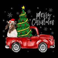 Cute Boer Goat Dog Truck Merry Christmas Goat Lover Xmas Flatbill Hat