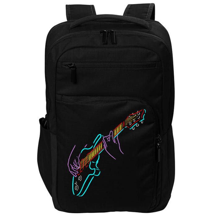 Colorful Bass GuitaristS Hands Rock And Roll Guitar Player Impact Tech Backpack