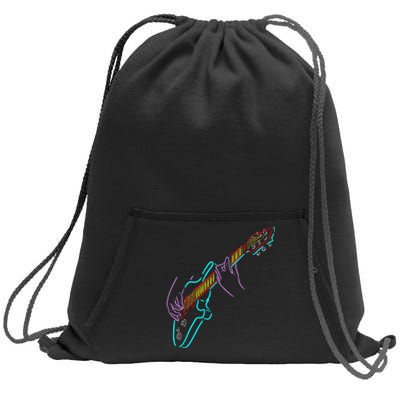 Colorful Bass GuitaristS Hands Rock And Roll Guitar Player Sweatshirt Cinch Pack Bag