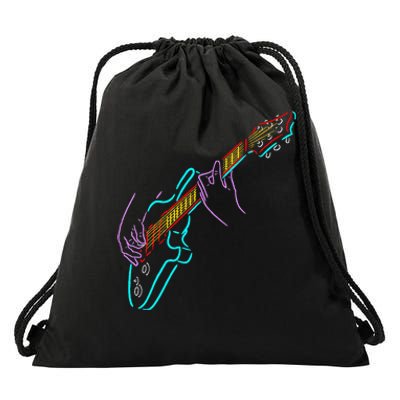 Colorful Bass GuitaristS Hands Rock And Roll Guitar Player Drawstring Bag