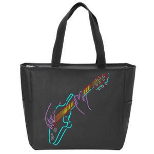 Colorful Bass GuitaristS Hands Rock And Roll Guitar Player Zip Tote Bag