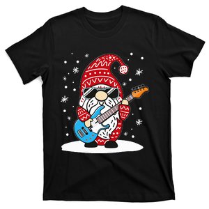 Christmas Bass Guitar Gnome Bass Player Music Lover Musician T-Shirt