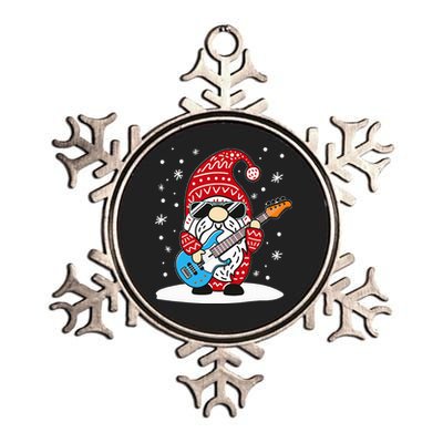 Christmas Bass Guitar Gnome Bass Player Music Lover Musician Metallic Star Ornament