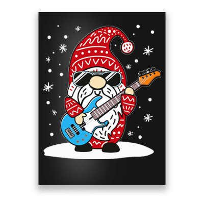 Christmas Bass Guitar Gnome Bass Player Music Lover Musician Poster